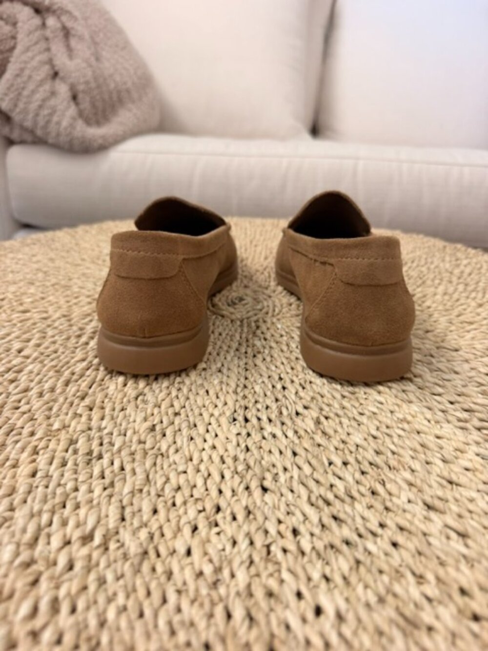 New Zara Sandy Brown Split Soft Suede Loafers, size 36 - Picture 6 of 10